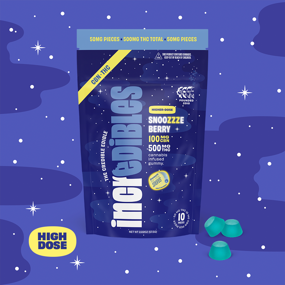 incredibles – MEDICAL 5:1 Snoozzzeberry + CBN High Dose [10pk] (500mg THC/100mg CBN) - Medical Only