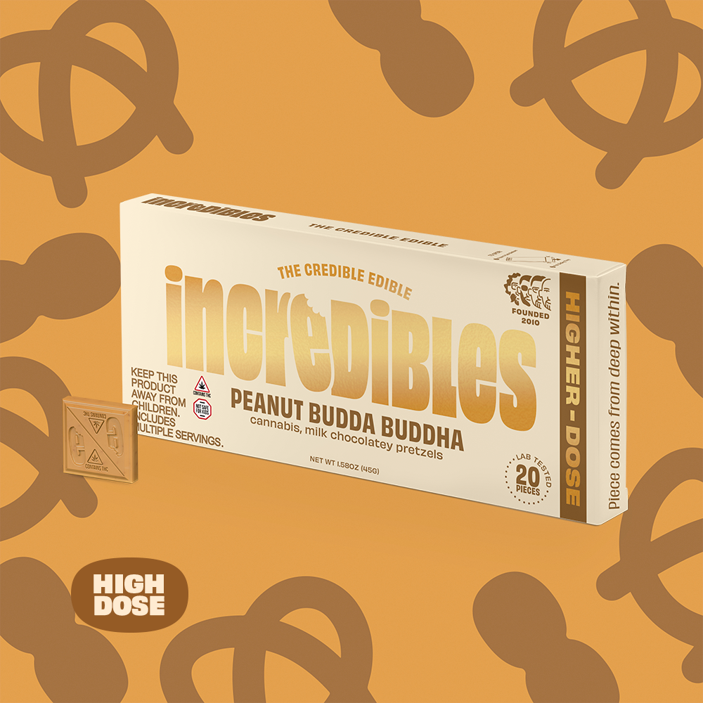 incredibles – Peanut Budda Buddha High Dose Bar [20pk] (500mg)
