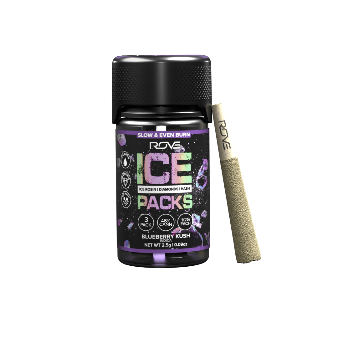 ROVE – Blueberry Kush- Infused Ice Packs (Rosin, Hash, and Diamonds) [3x 0.5g]