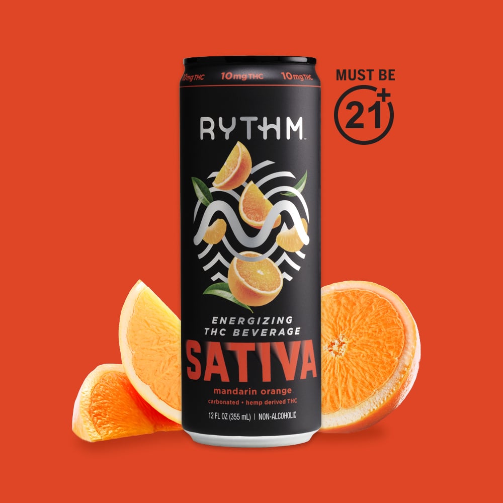 RYTHM – Sativa Mandarin Orange Beverage- THC [12oz] (10mg THC)