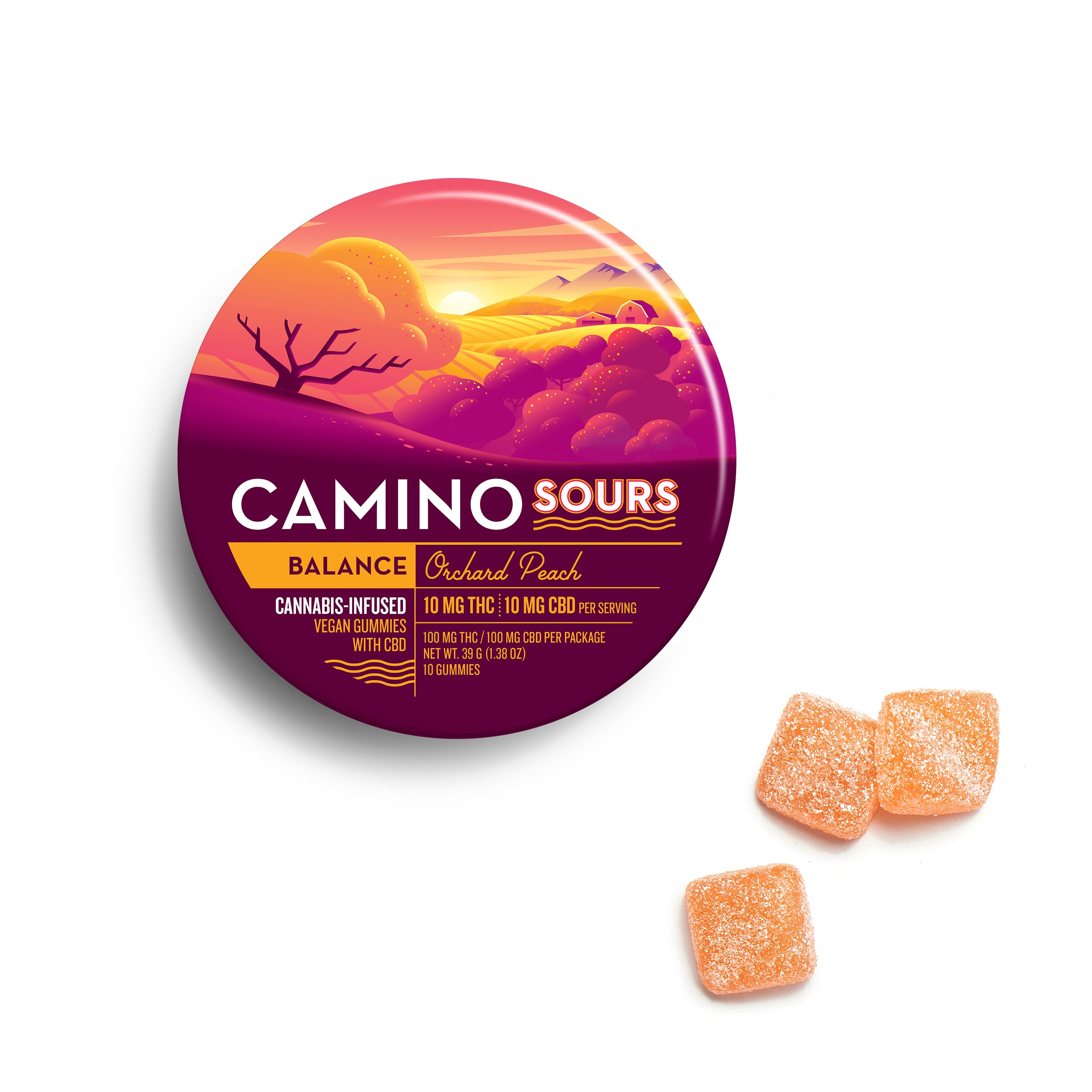 Camino – 10:10 'Balance' Orchard Peach [10pk] (100mg CBD/100mg THC)