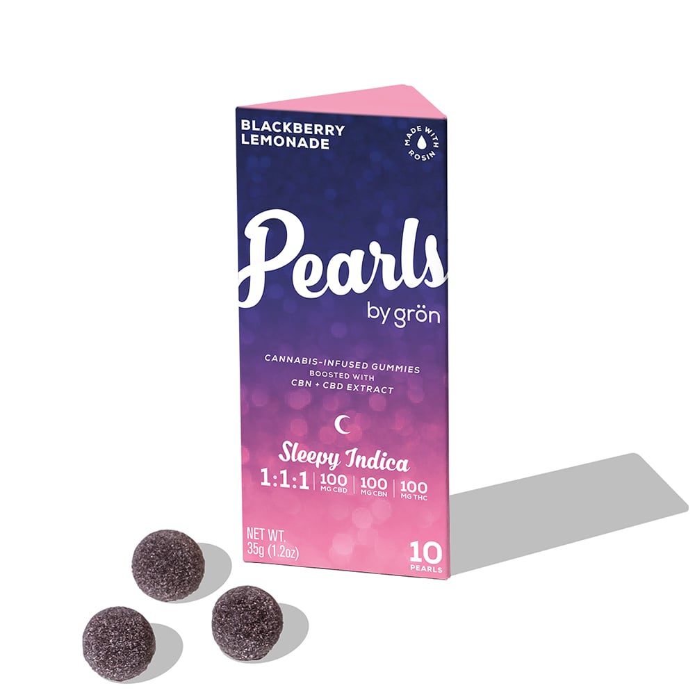 Grön – 1:1:1 Blackberry Lemonade Pearls - Sleepy Indica (100mg CBD/ 100mg CBN/ 100mg THC)