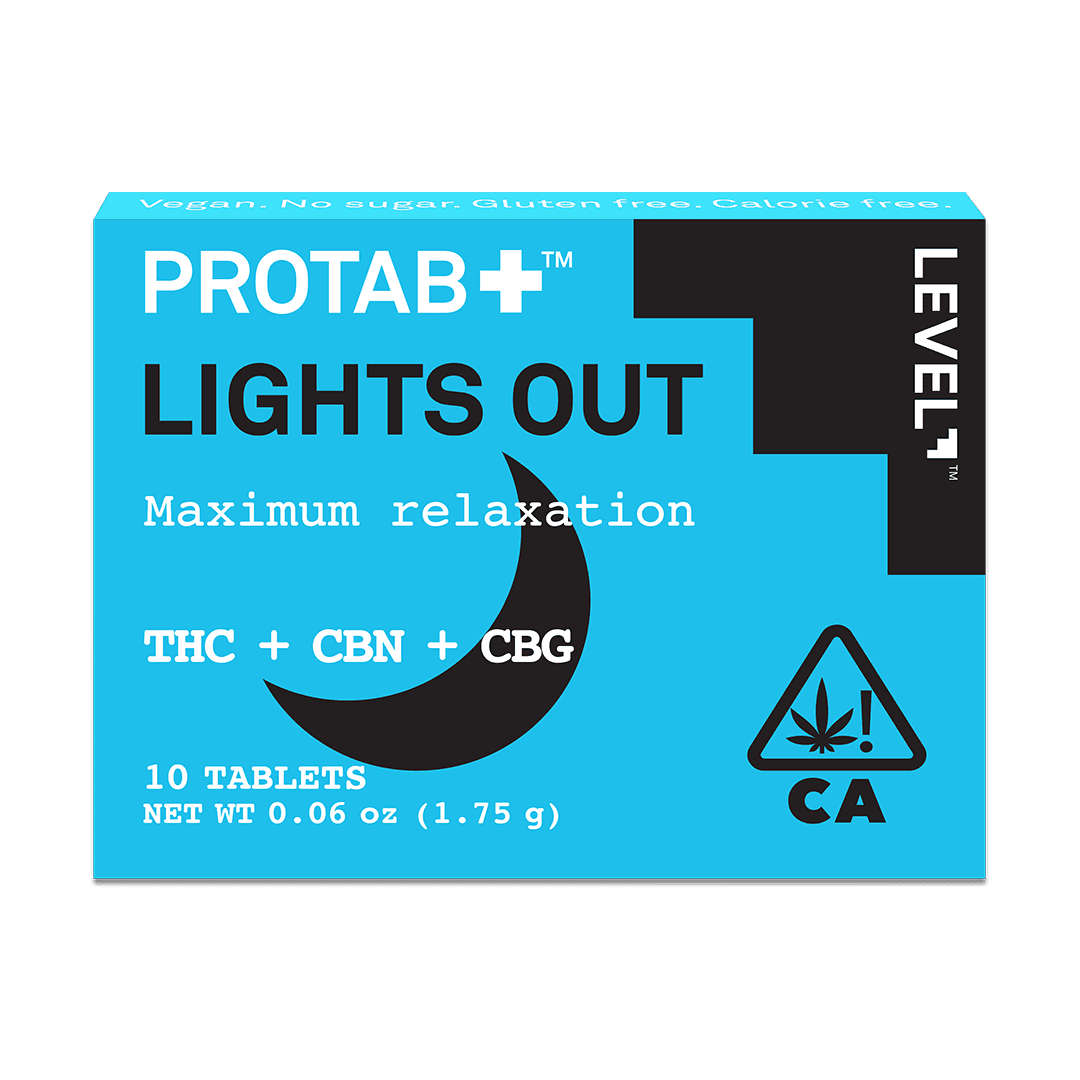 LEVEL – PROTAB+ LIGHTS OUT [10pk] (200mg D9 THC/50mg CBN/50mg D8 THC/20mg THCa/20mg CBG)