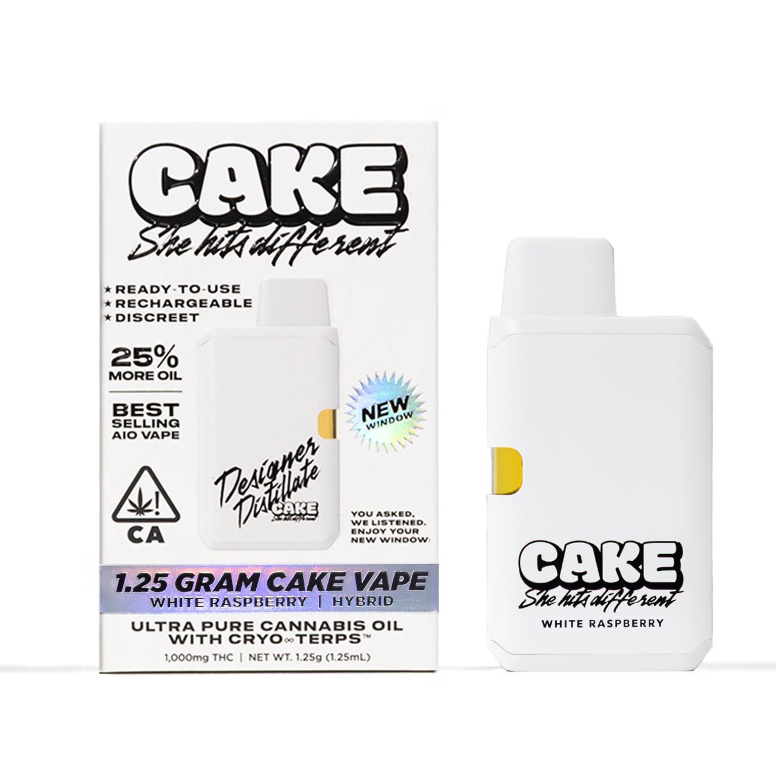 CAKE she hits different – White Raspberry [1250mg]