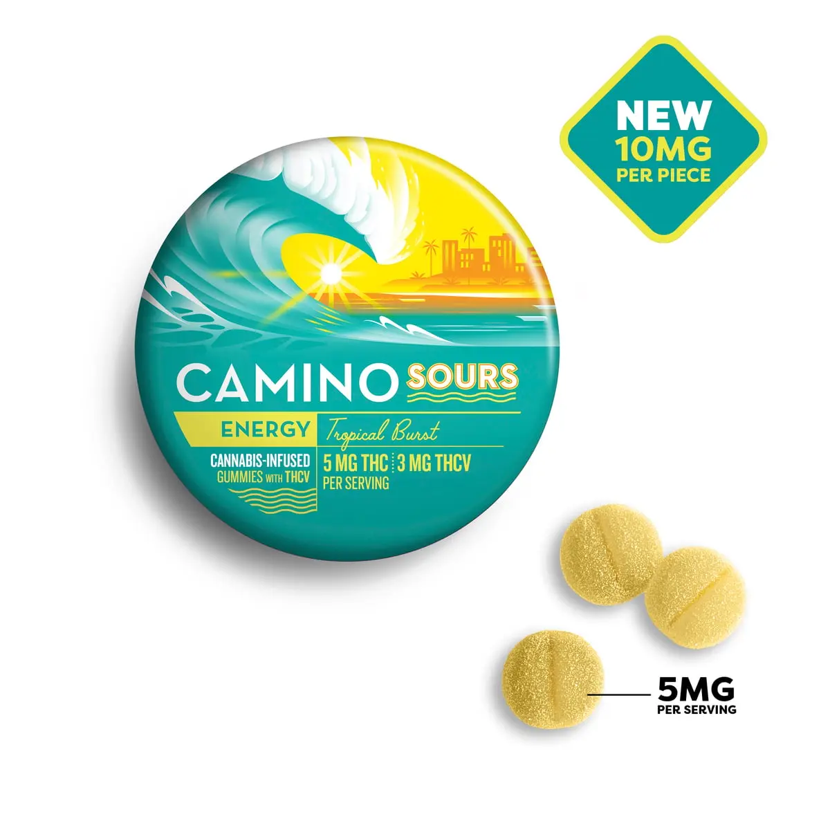 Camino – Camino Sours-Tropical Burst with THCV 10:6 Cannabis-Infused Vegan Gummies-00605