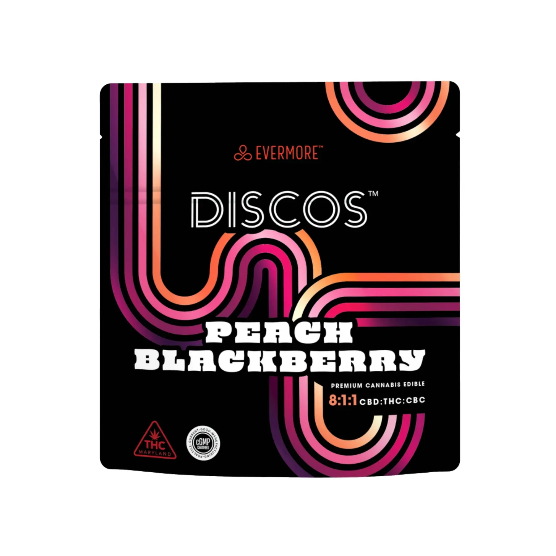 Discos – 8:1:1 Peach Blackberry [10pk] (80mg CBD/10mg THC/10mg CBC)