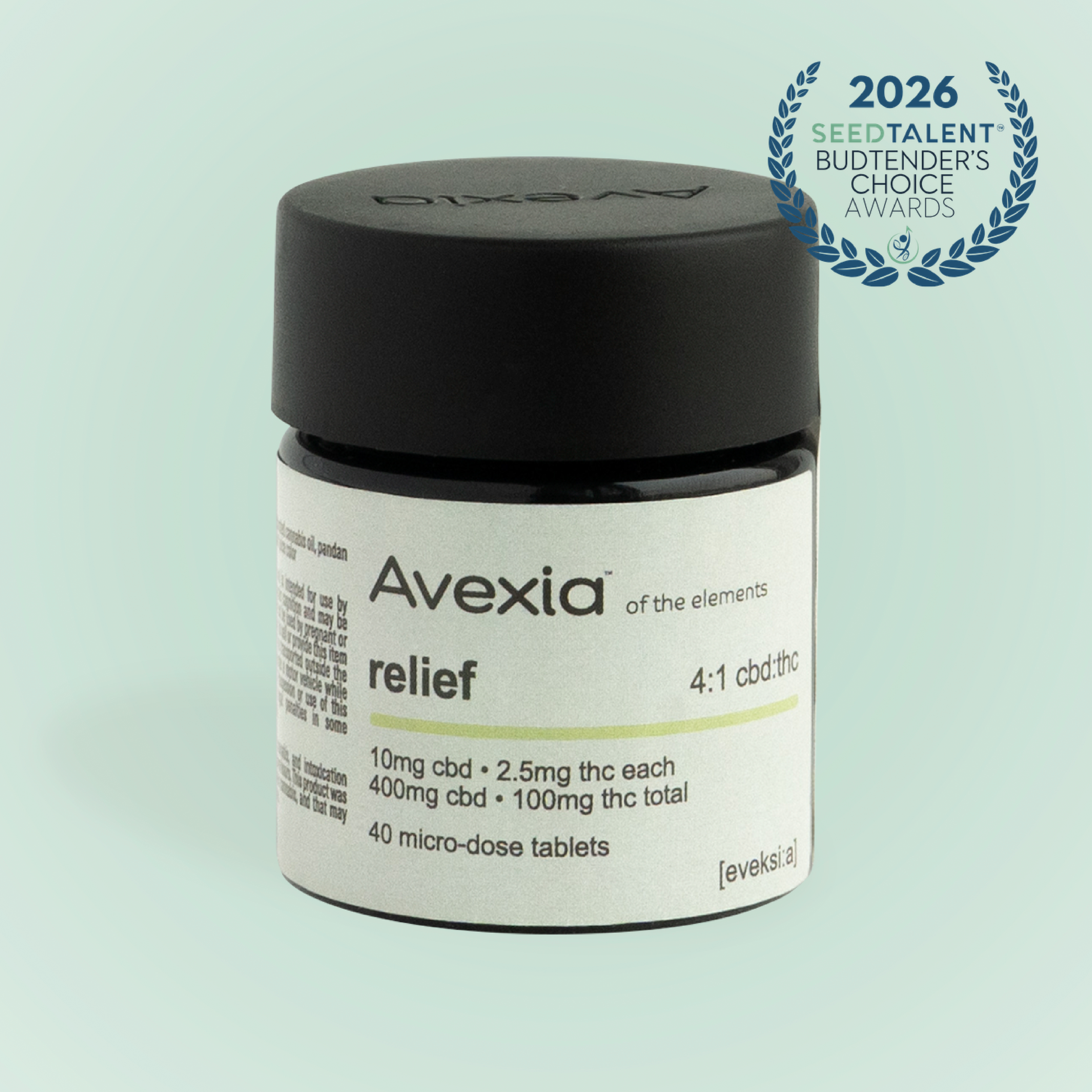 Avexia – Relief 4:1 CBD:THC [40pk] (400mg CBD/100mg THC)