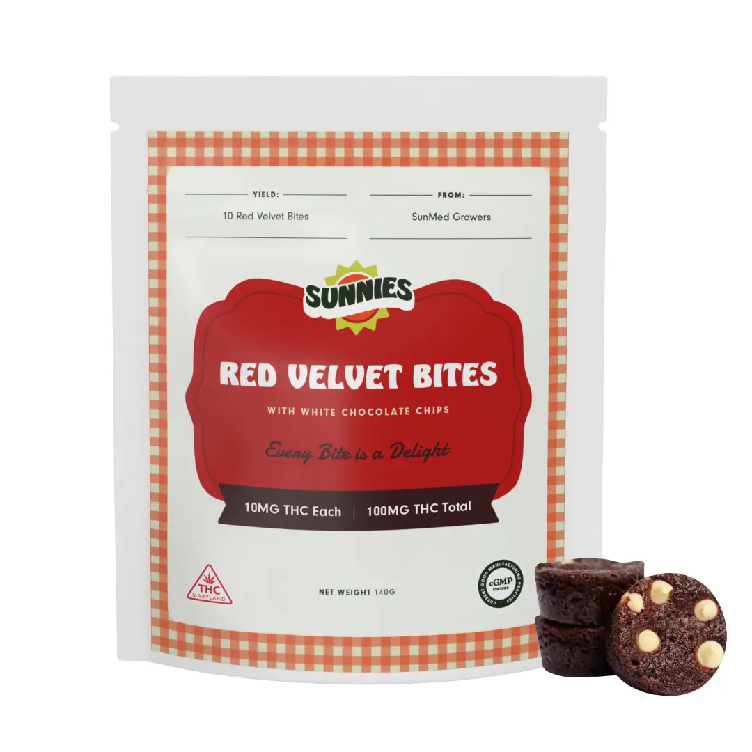 Sunnies – Red Velvet Bites [10pk] (100mg)