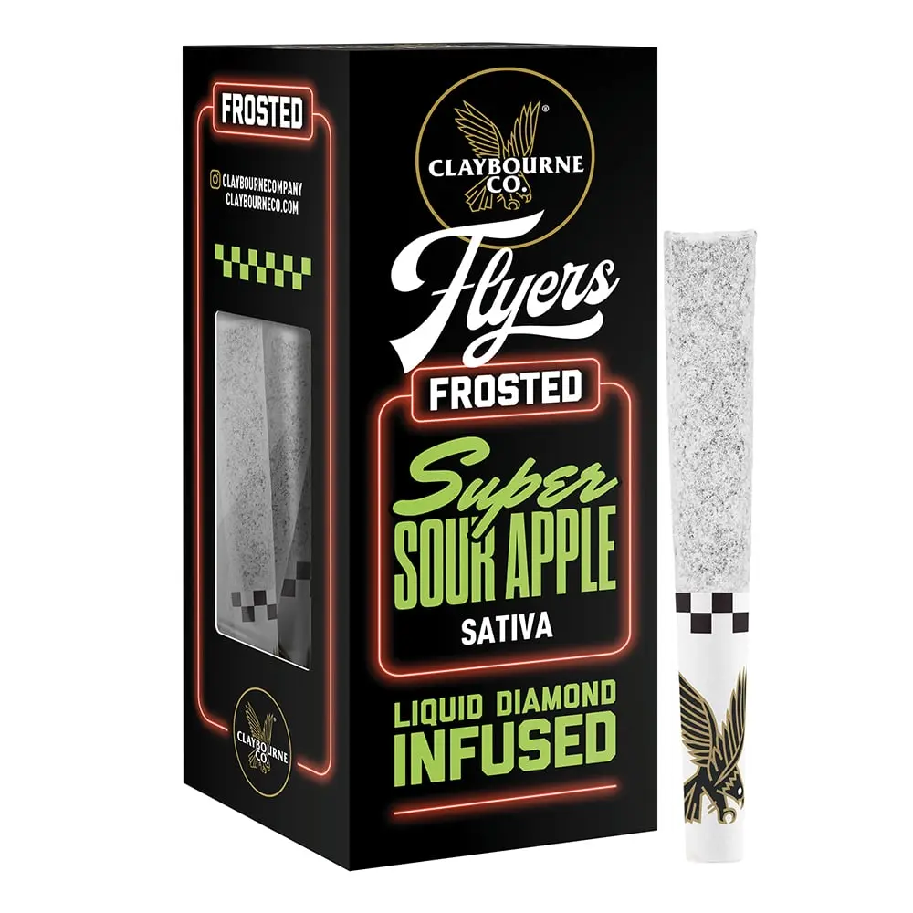 Claybourne – Super Sour Apple (2.5g) - Diamond Frosted Flyers Pre-Rolls