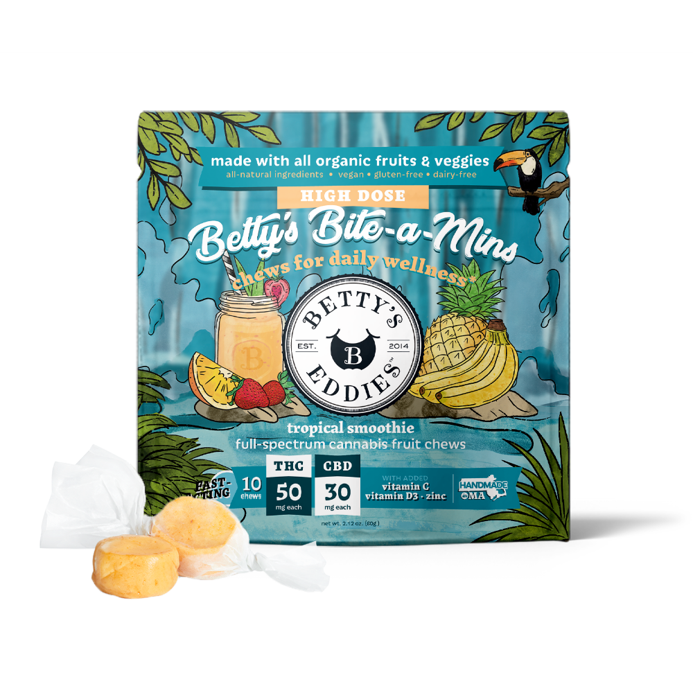 Betty's Eddies – Betty's Bite-a-Mins - Tropical Smoothie [10pk] (500mg THC/300mg CBD)