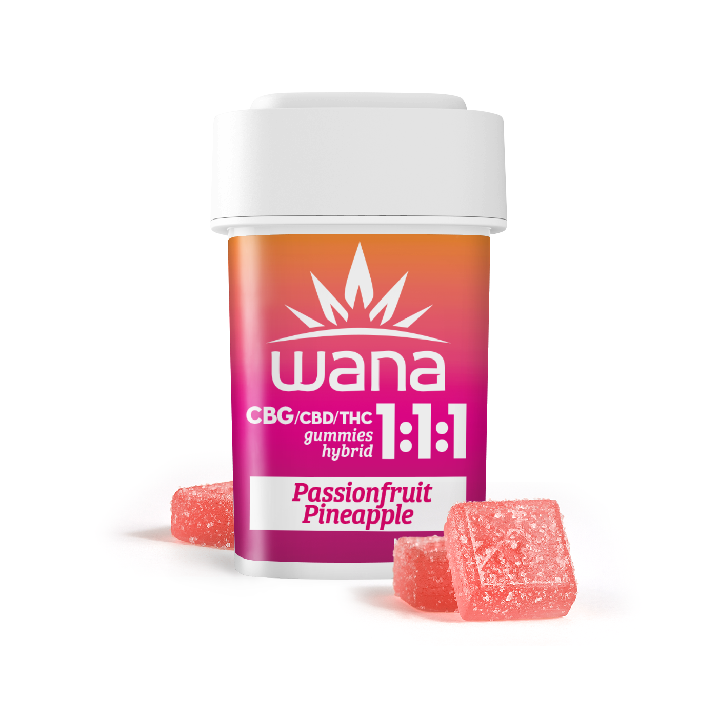 Wana – 1:1:1 Passionfruit Pineapple [10pk] (100mg CBG/100mg CBD/100mg THC)