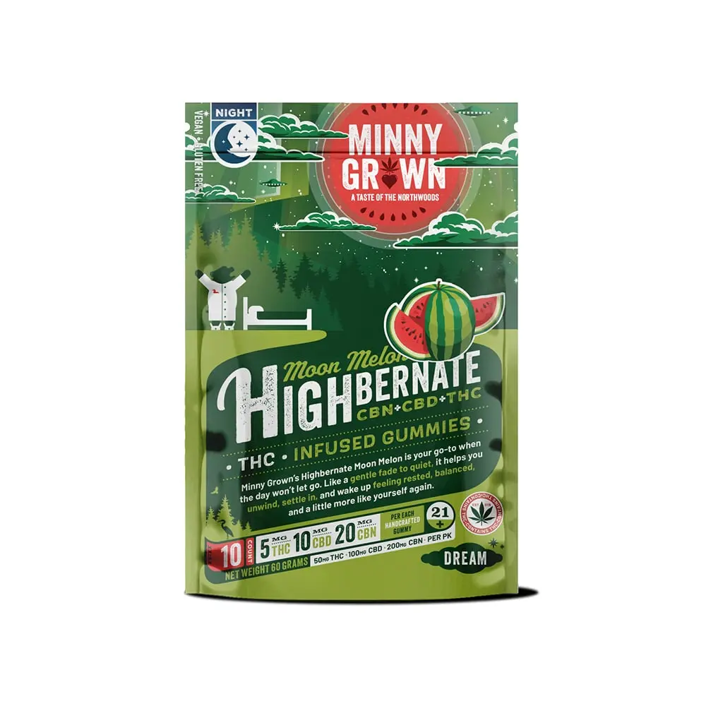 Minny Grown – Moon Melon Highbernate 1:2:4 [10pk] (50mg THC/100mg CBD/200mg CBN)