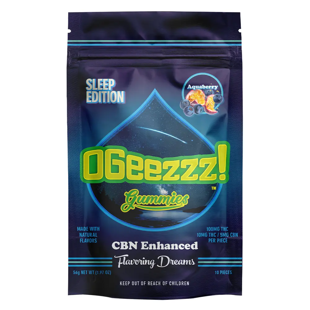 OGeez! – 2:1 Aquaberry [10pk] (100mg THC/50mg CBN)
