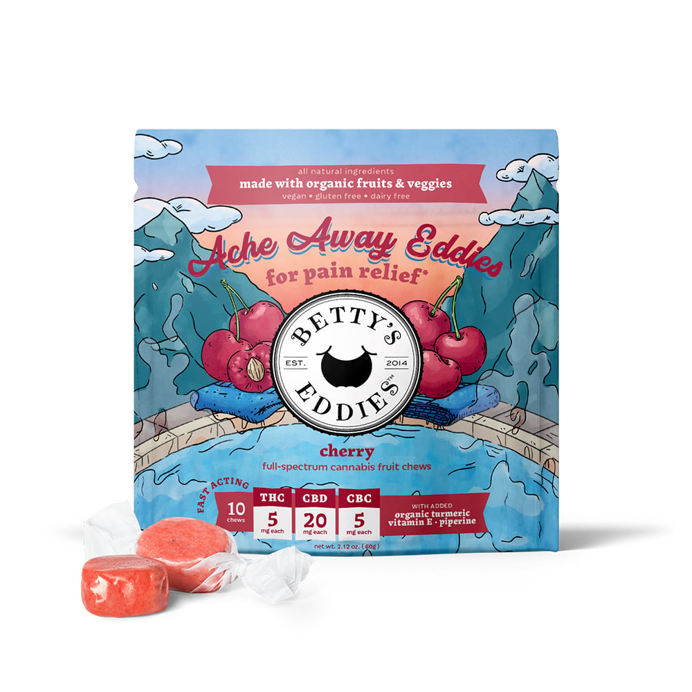 Betty's Eddies – Ache Away Eddies - Cherry [10pk] (500mg THC/400mg CBD/50mg CBC)