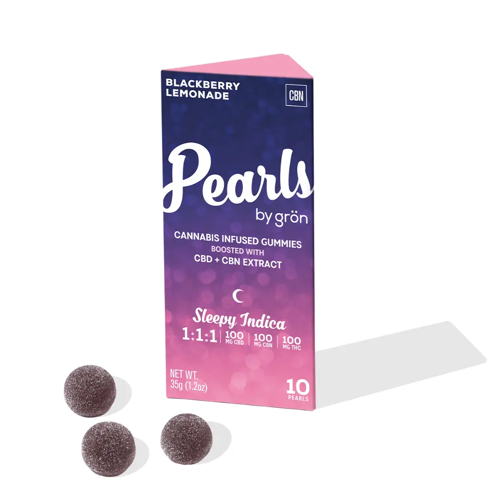 Grön – 1:1:1 Blackberry Lemonade Pearls - Sleepy Indica (100mg CBD/ 100mg CBN/ 100mg THC)