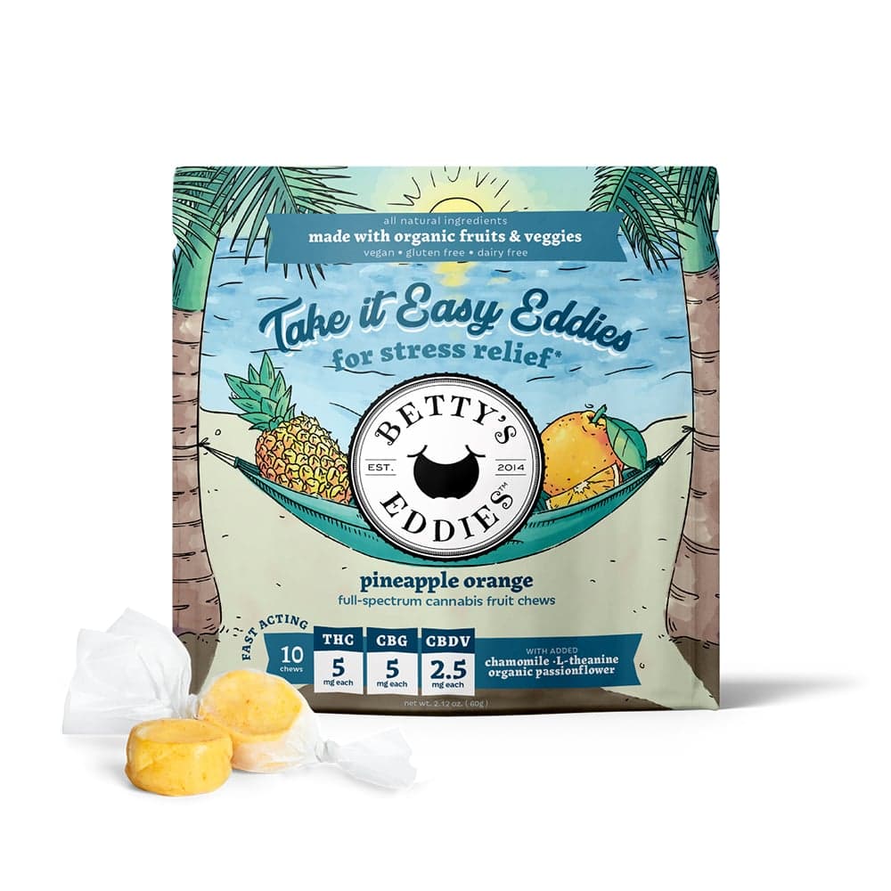Betty's Eddies – Take It Easy Eddies - Pineapple Orange [10pk] (50mg THC/50mg CBG/25mg CBDV)