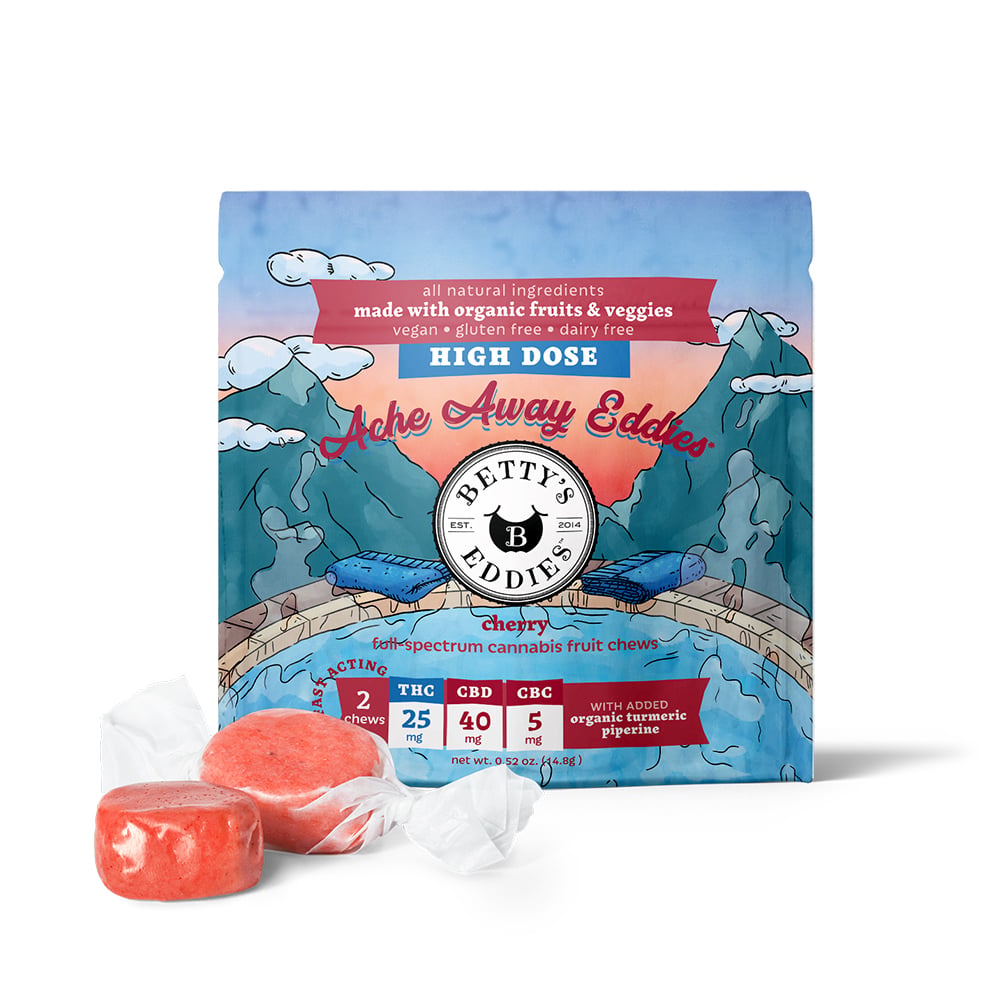 Betty's Eddies – Ache Away Eddies - Cherry [2pk] (50mg THC/80mg CBD/10mg CBC)