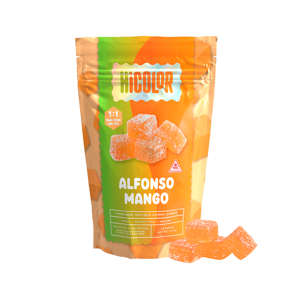 HiCOLOR – 1:1 Alfonso Mango [10pk] (100mg CBD/100mg THC)
