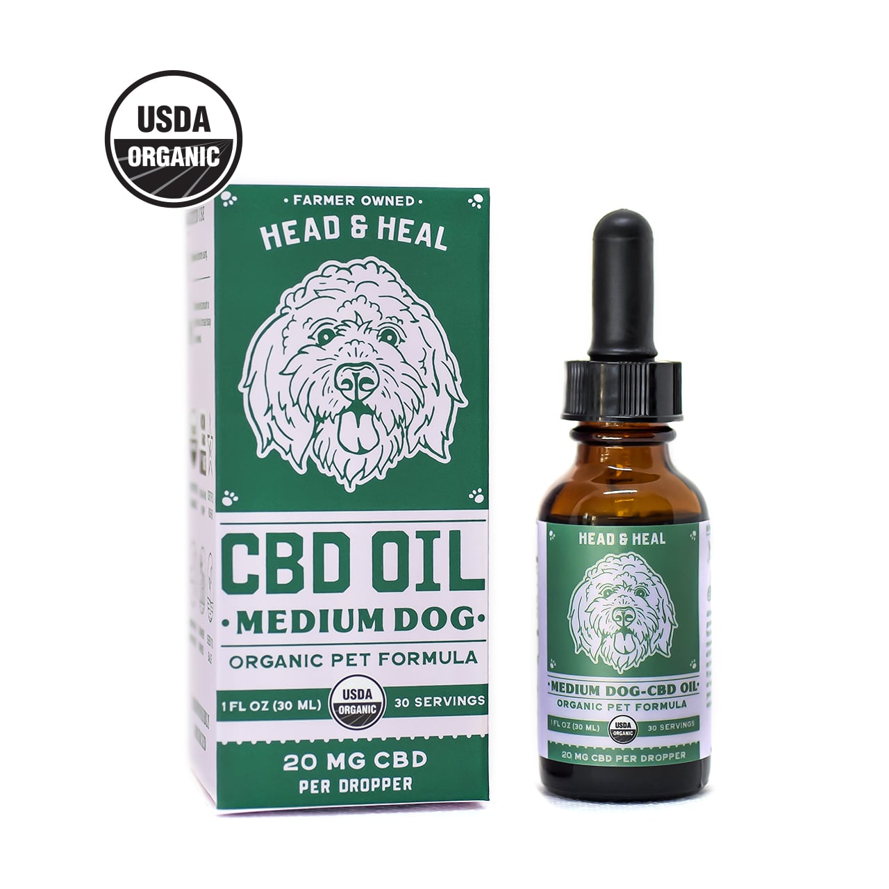 Head & Heal – Medium Dog CBD Oil [30ml] (600mg CBD)