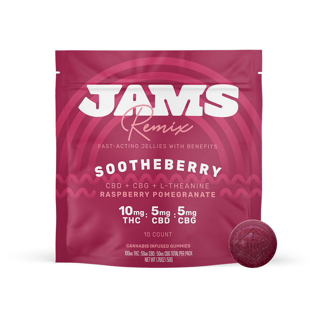 JAMS – 2:1:1 Sootheberry [10pk] (50mg CBD/50mg CBG/100mg THC)