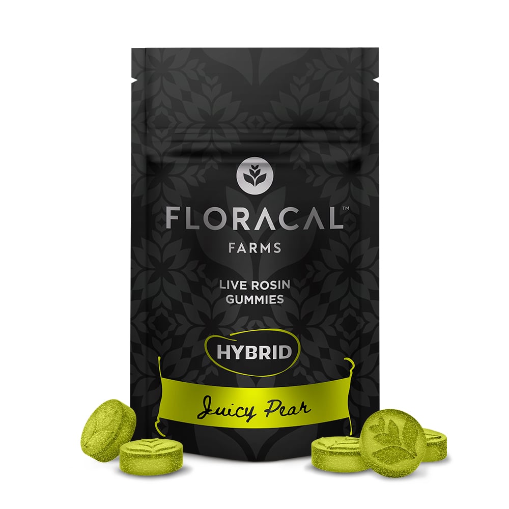 FloraCal™ – Live Rosin Gummies - Juicy Pear [10pk] (100mg)