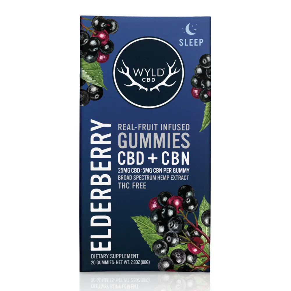 WYLD CBD – 500mg Elderberry CBD:CBN Gummies | 20-pack