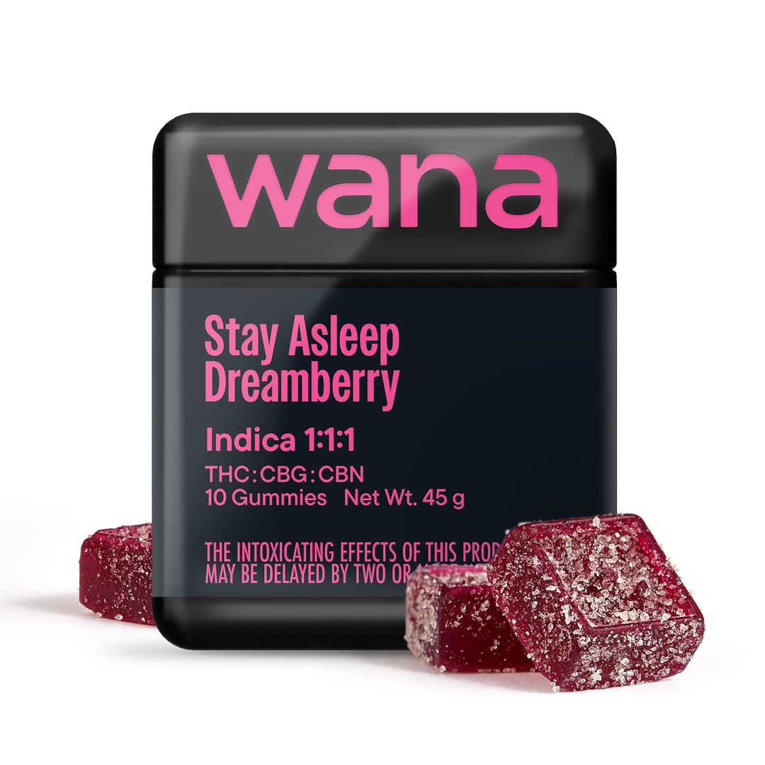 Wana – 1:1:1 Stay Asleep Dreamberry [10pk] (100mg THC/100mg CBG/100mg CBN)