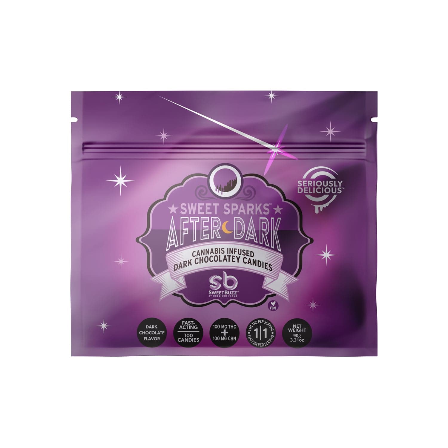 SweetBuzz – 1:1 After Dark Fast-Acting Sweet Sparks [100pk] (100mg CBN/100mg THC)