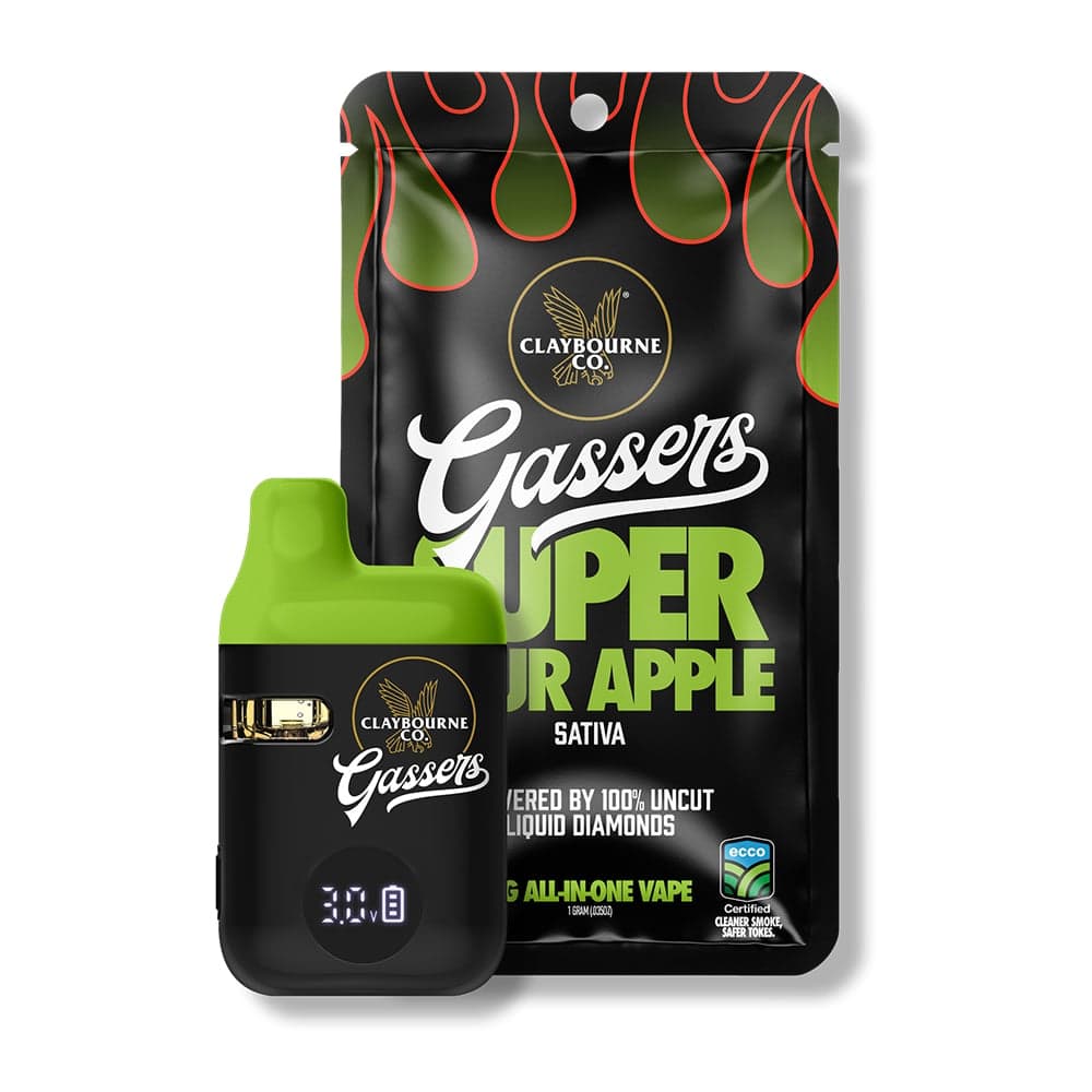 Claybourne – Super Sour Apple  (1g) - Gassers All-In-One Liquid Diamonds Vape