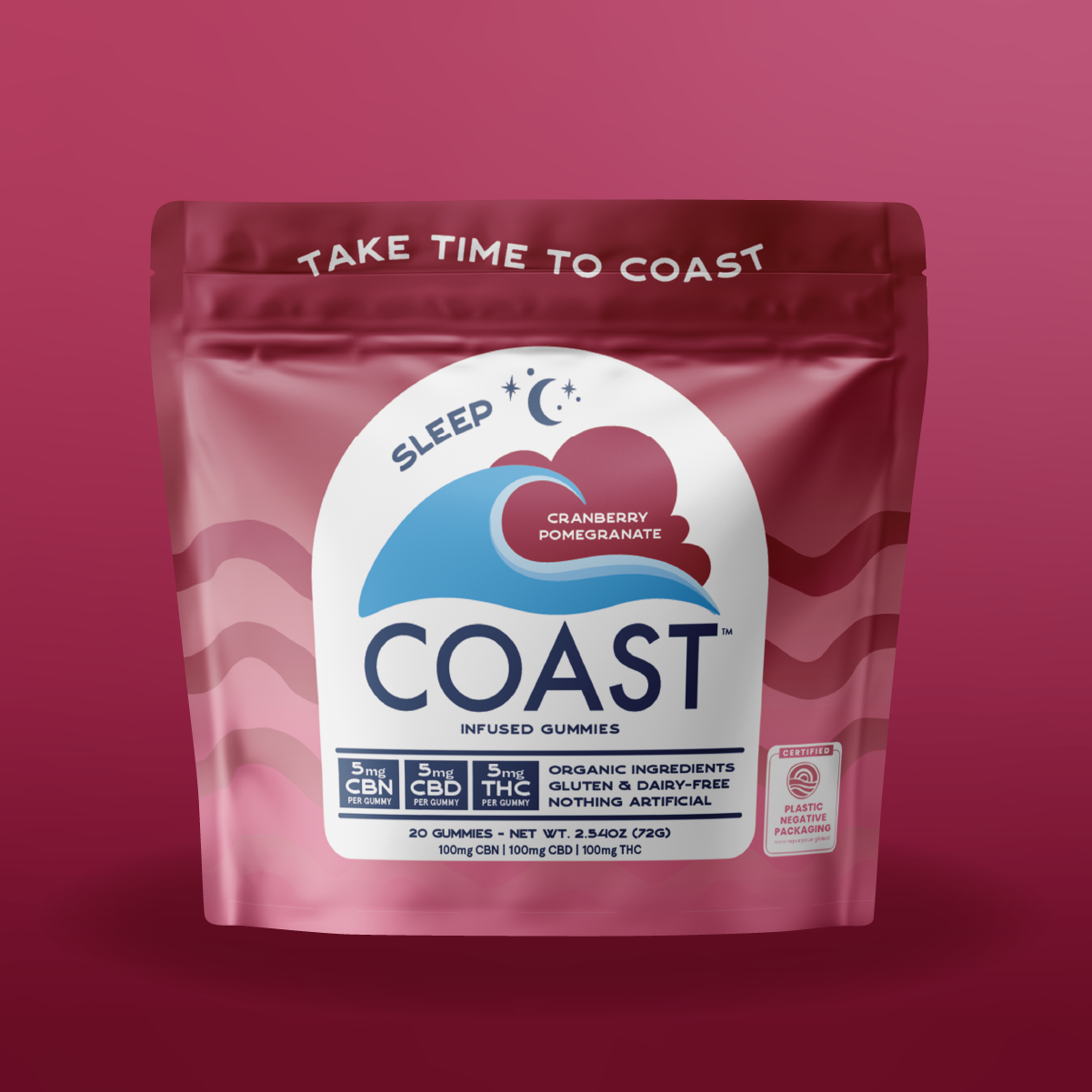 Coast Cannabis Co™ – SLEEP I Cranberry Pomegranate Gummies I 5:5:5 CBN:CBD:THC