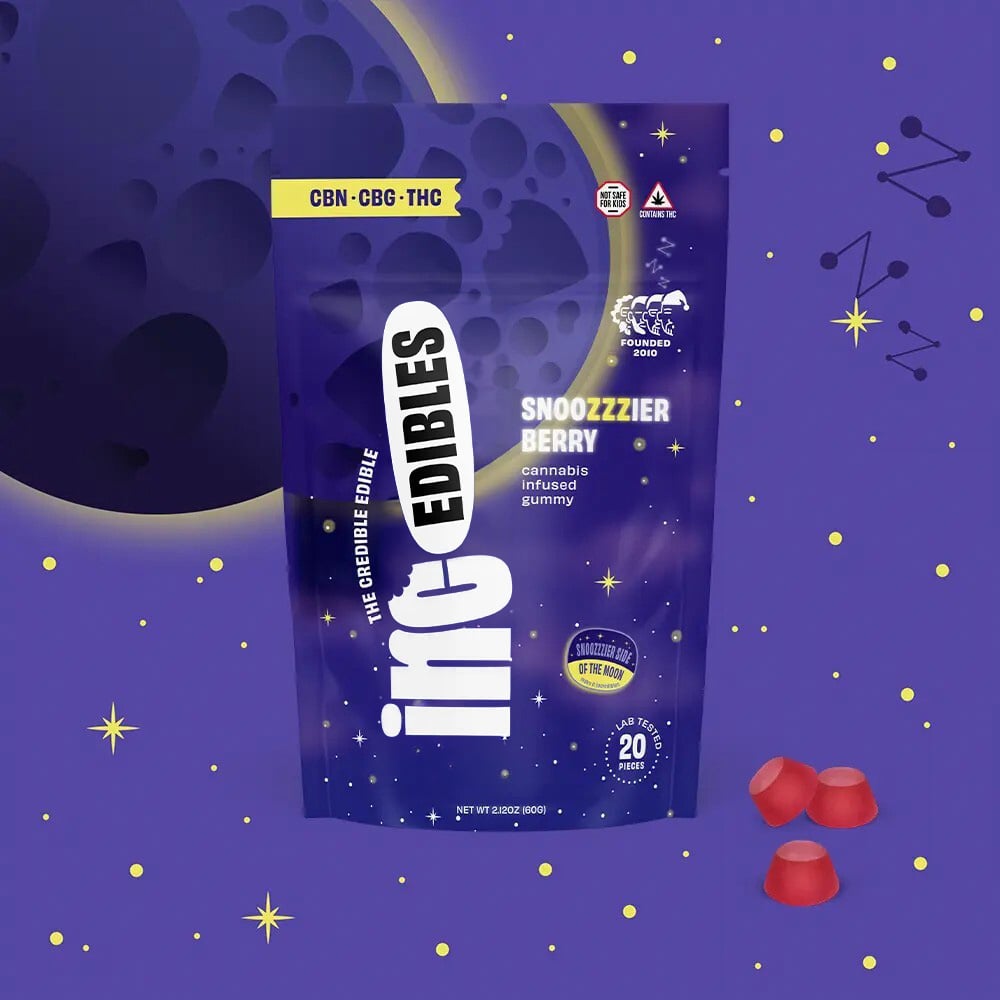 (inc)edibles – inc.edibles 20 Pack Snoozzzierberry THC CBN CBG Gummies 01564