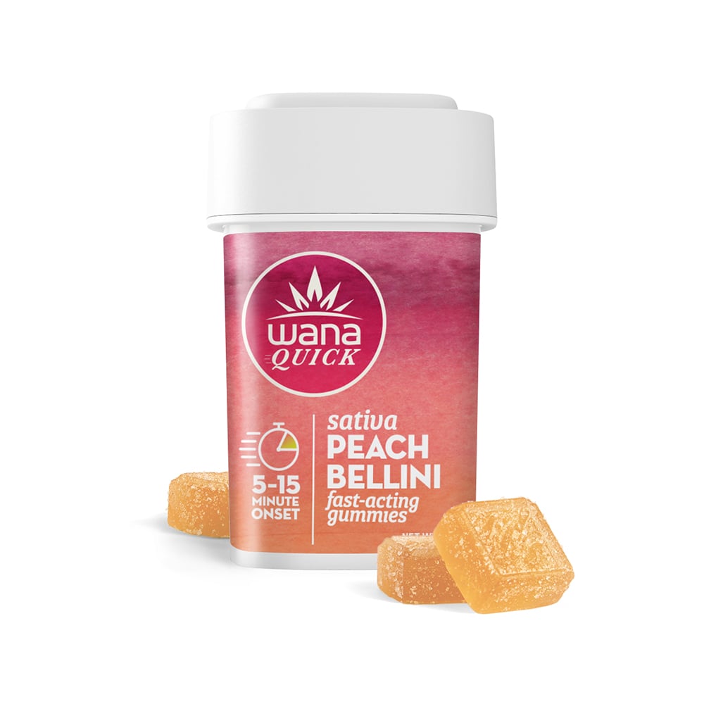 Wana – Wana Quick Sativa Peach Bellini Fast-Acting Gummies-00574