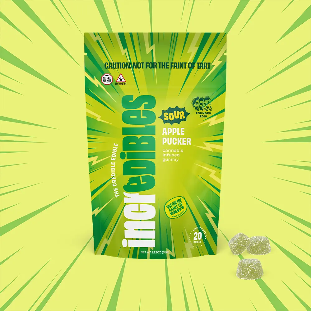 incredibles – Super Sour Apple Pucker [20pk] (100mg)