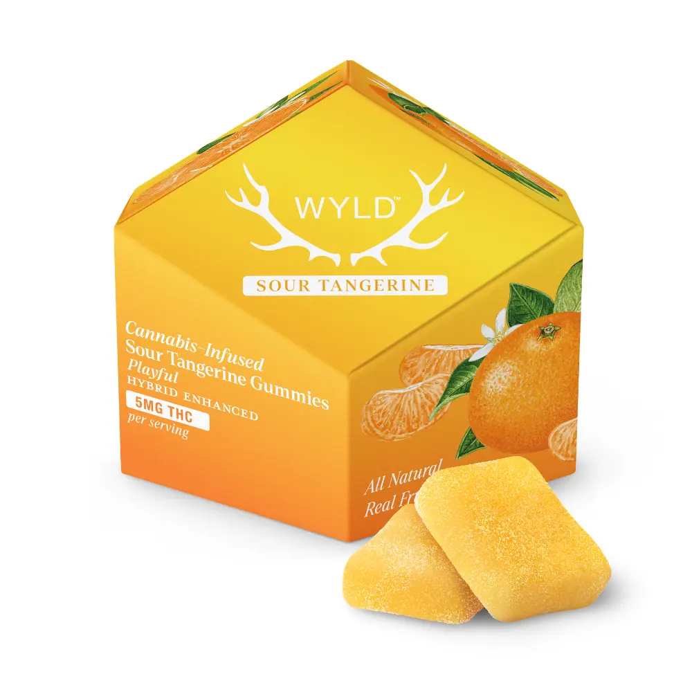 WYLD – Sour Tangerine Hybrid Enhanced Gummies | 100mg