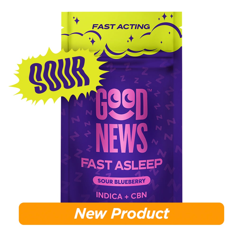 Good News™ – FAST ASLEEP Sour Blueberry [10pk] (100mg THC/50mg CBN)