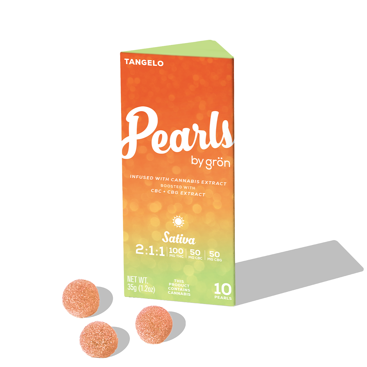 Grön – 2:1:1 Tangelo Pearls - Sativa (100mg THC/50mg CBC/50mg CBG)