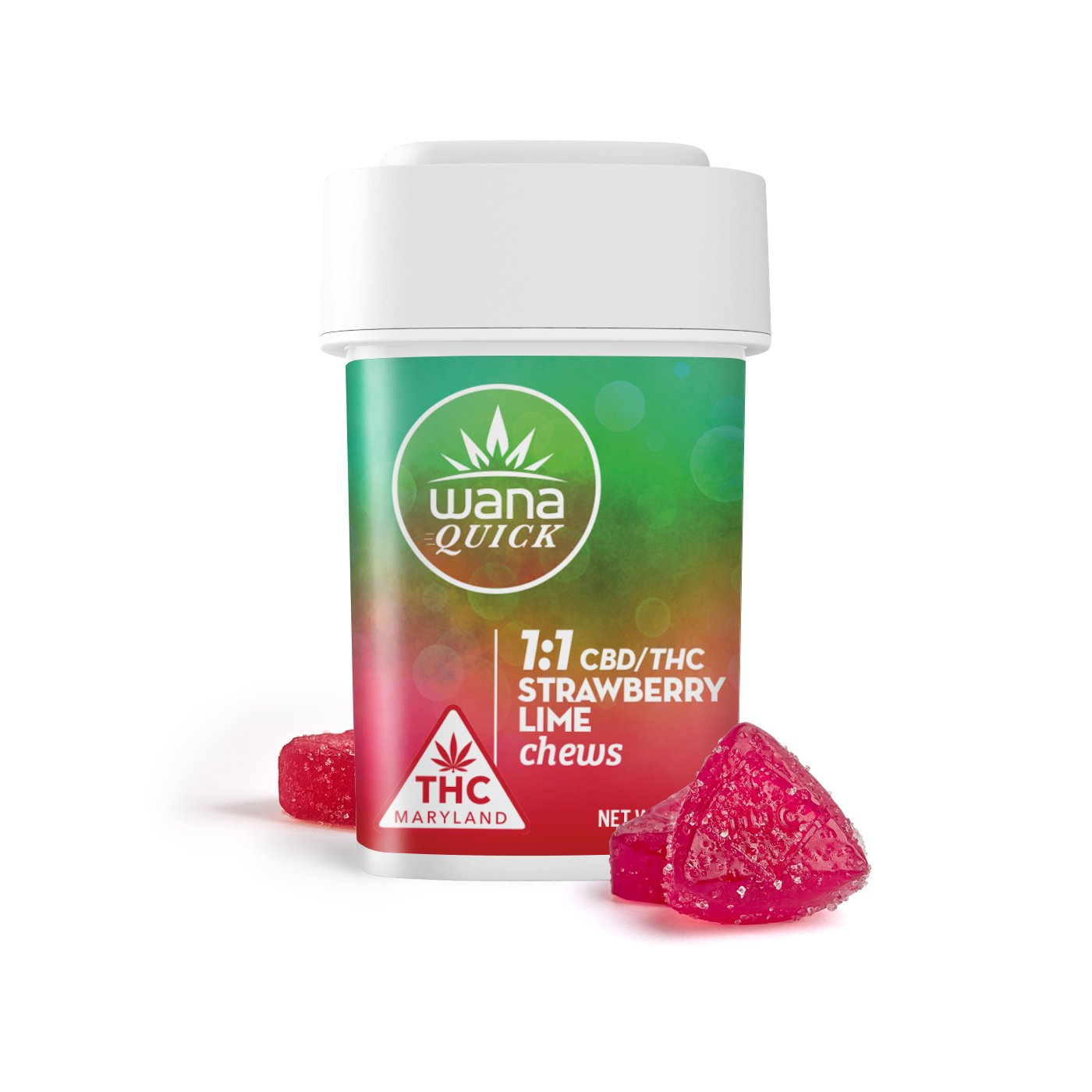 Wana – 1:1 Strawberry Lime [10pk] (100mg CBD/100mg THC)