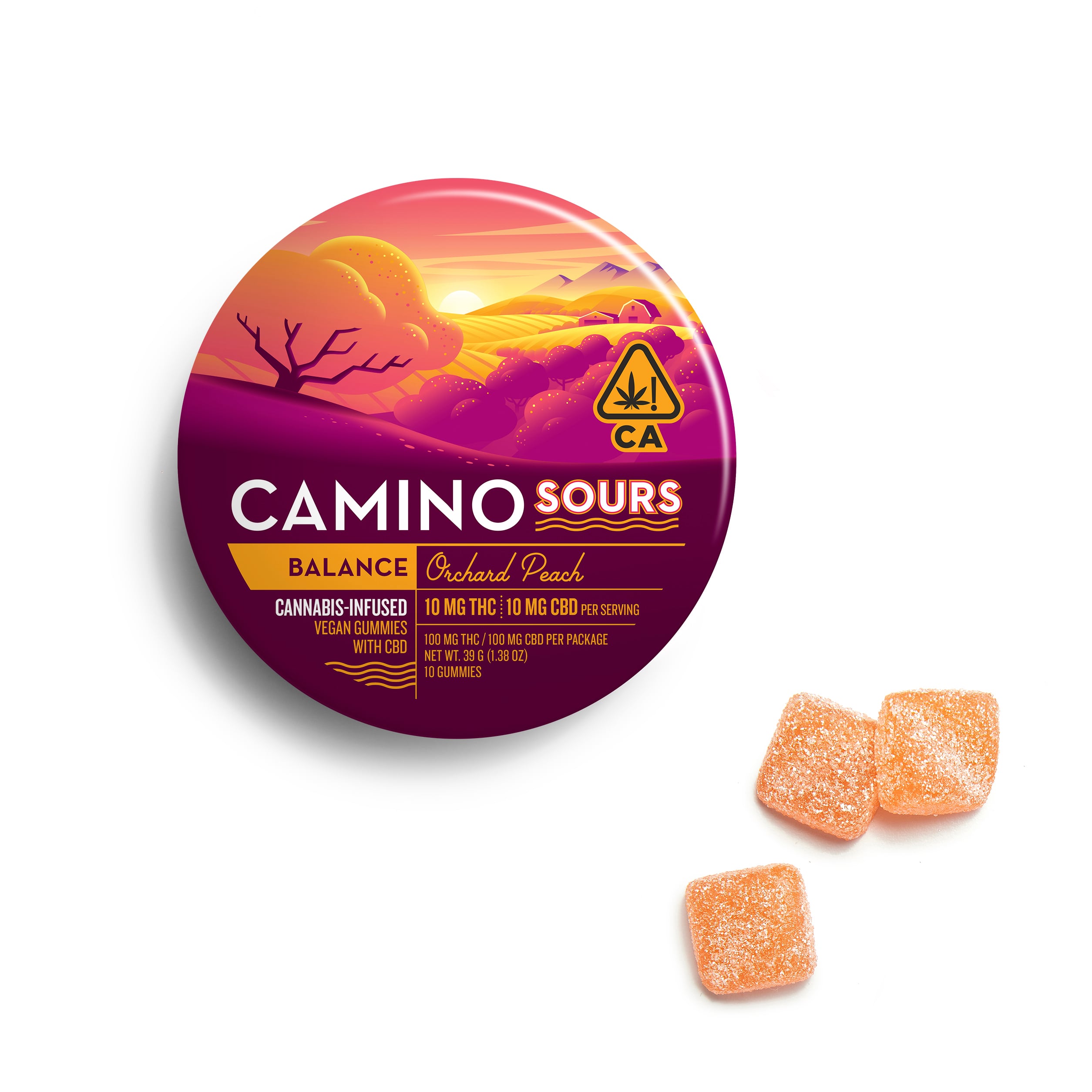 Camino – 10:10 'Balance' Orchard Peach [10pk] (100mg CBD/100mg THC)