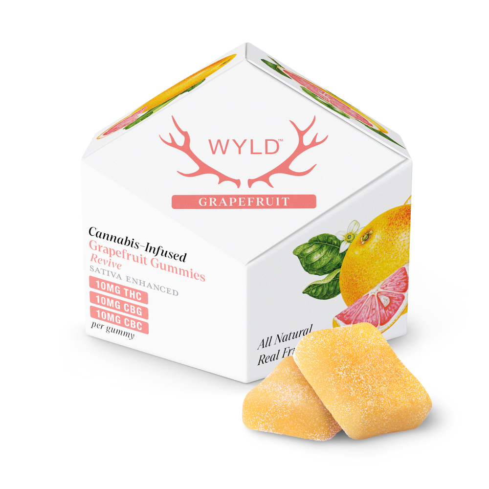 WYLD – Grapefruit 1:1:1 CBG:CBC + Sativa Enhanced Gummies | 100mg THC:CBG:CBC