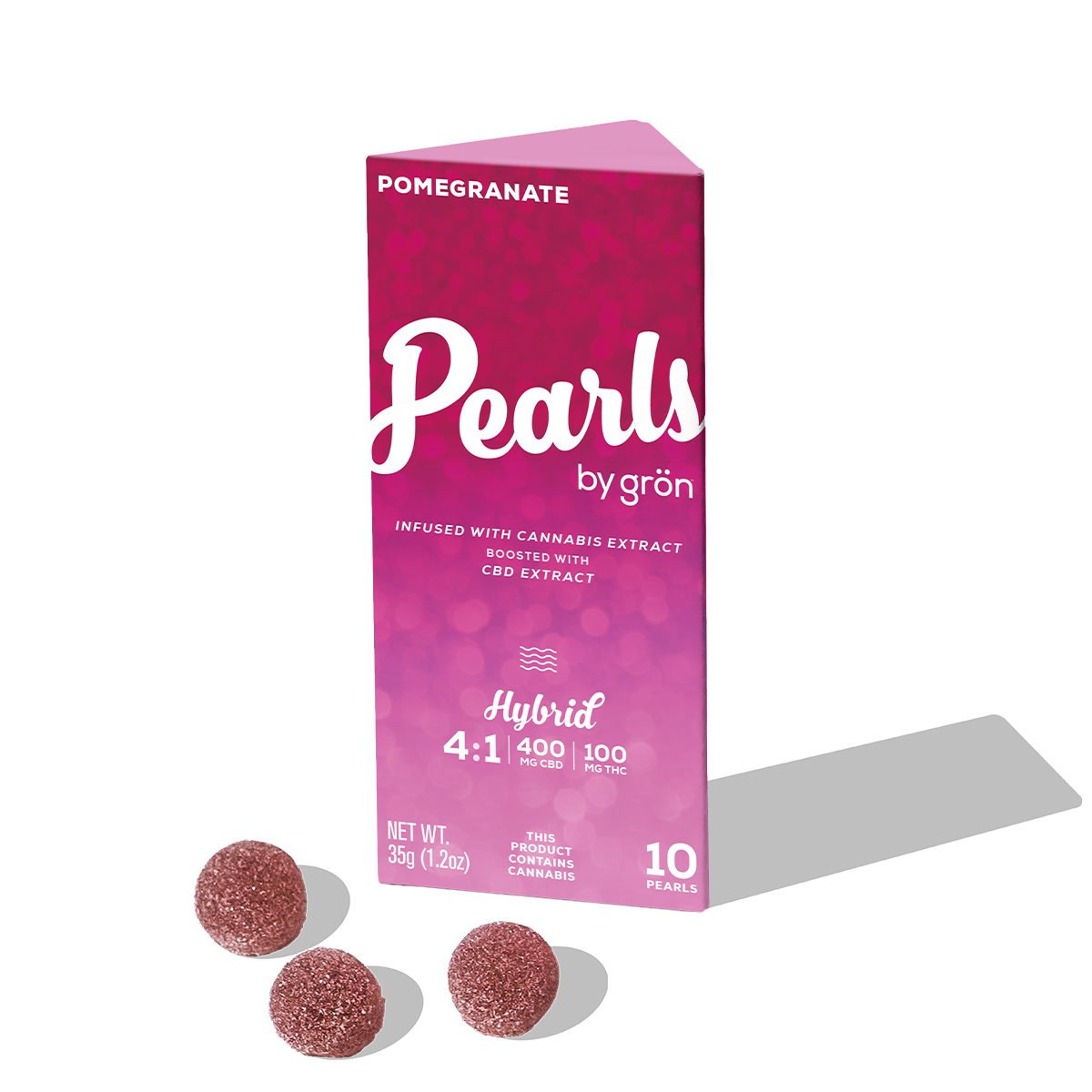 Grön – 4:1 Pomegranate Pearls - Hybrid (400mg CBD /100mg THC)