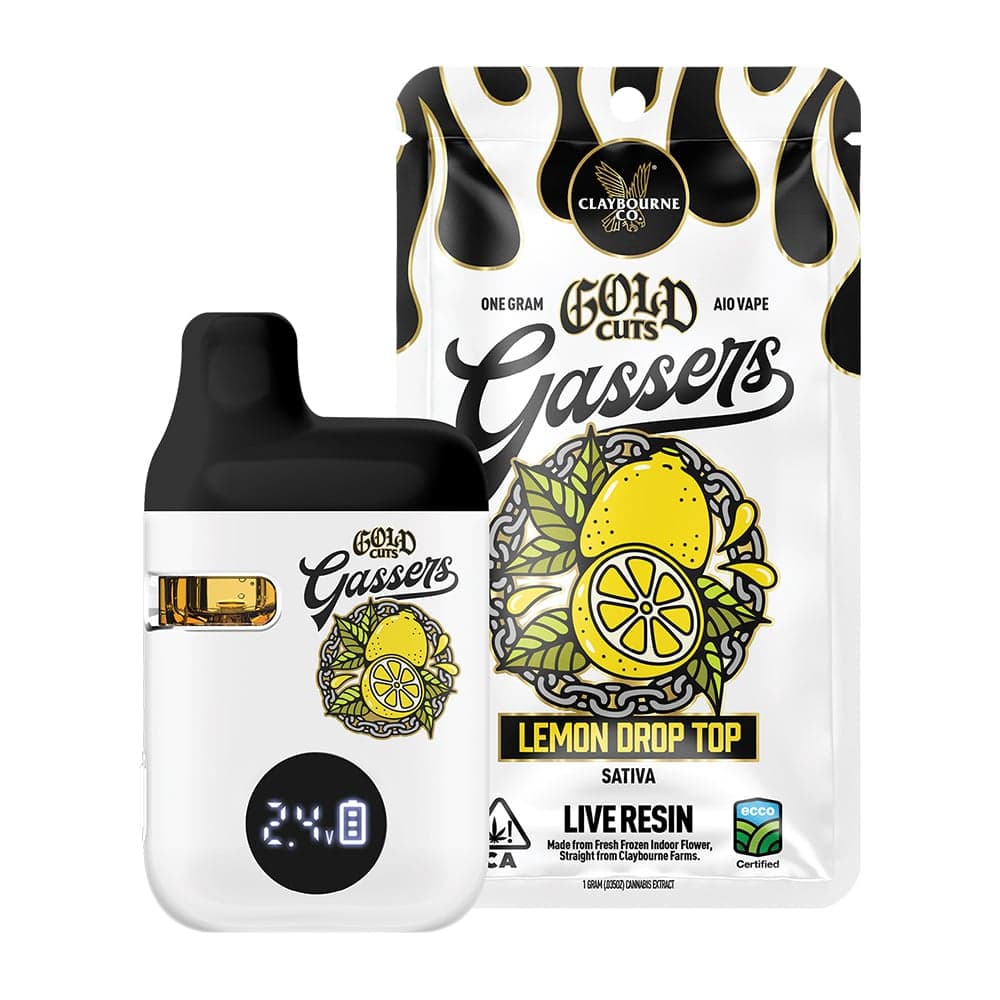 Claybourne – Lemon Drop Top (1g) - Gassers All-In-One Gold Cuts Live Resin Vape