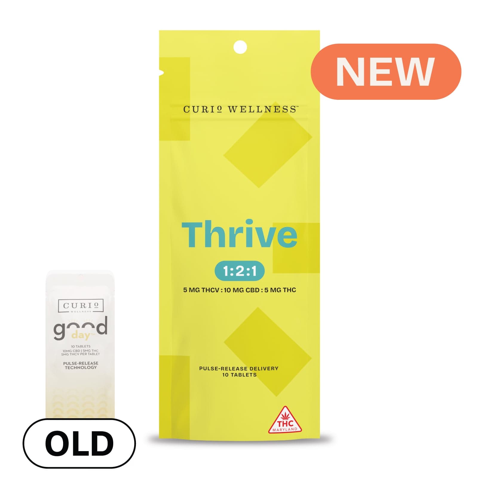 Curio Wellness – Thrive Tablets 1:2:1 [20pk] (100mg THCV/200mg CBD/100mg THC)