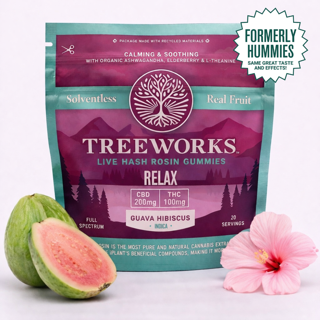 Treeworks – Relax | Live Hash Rosin Gummies - Indica (200mg CBD, 100mg THC) *formerly Hummies