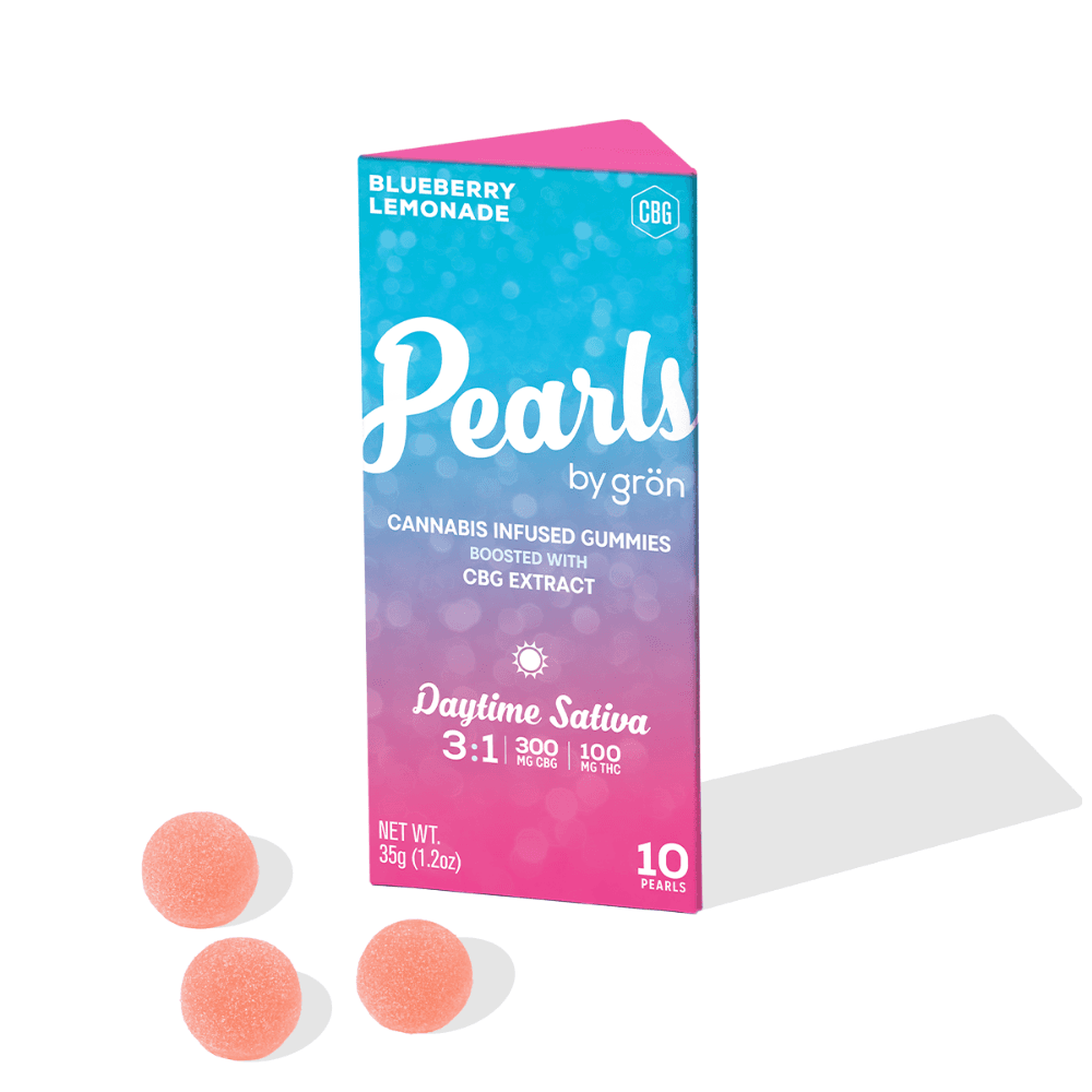 Grön – 3:1 Blueberry Lemonade Pearls - Daytime Sativa (300mg CBG / 100mg THC)