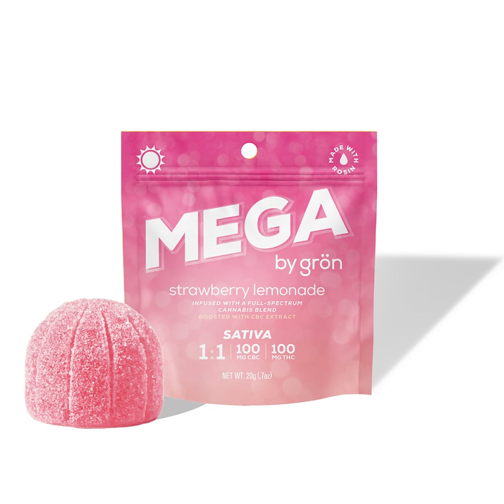 Grön – 1:1 Strawberry Lemonade Mega Pearl [1pk] (100mg THC/100mg CBC)