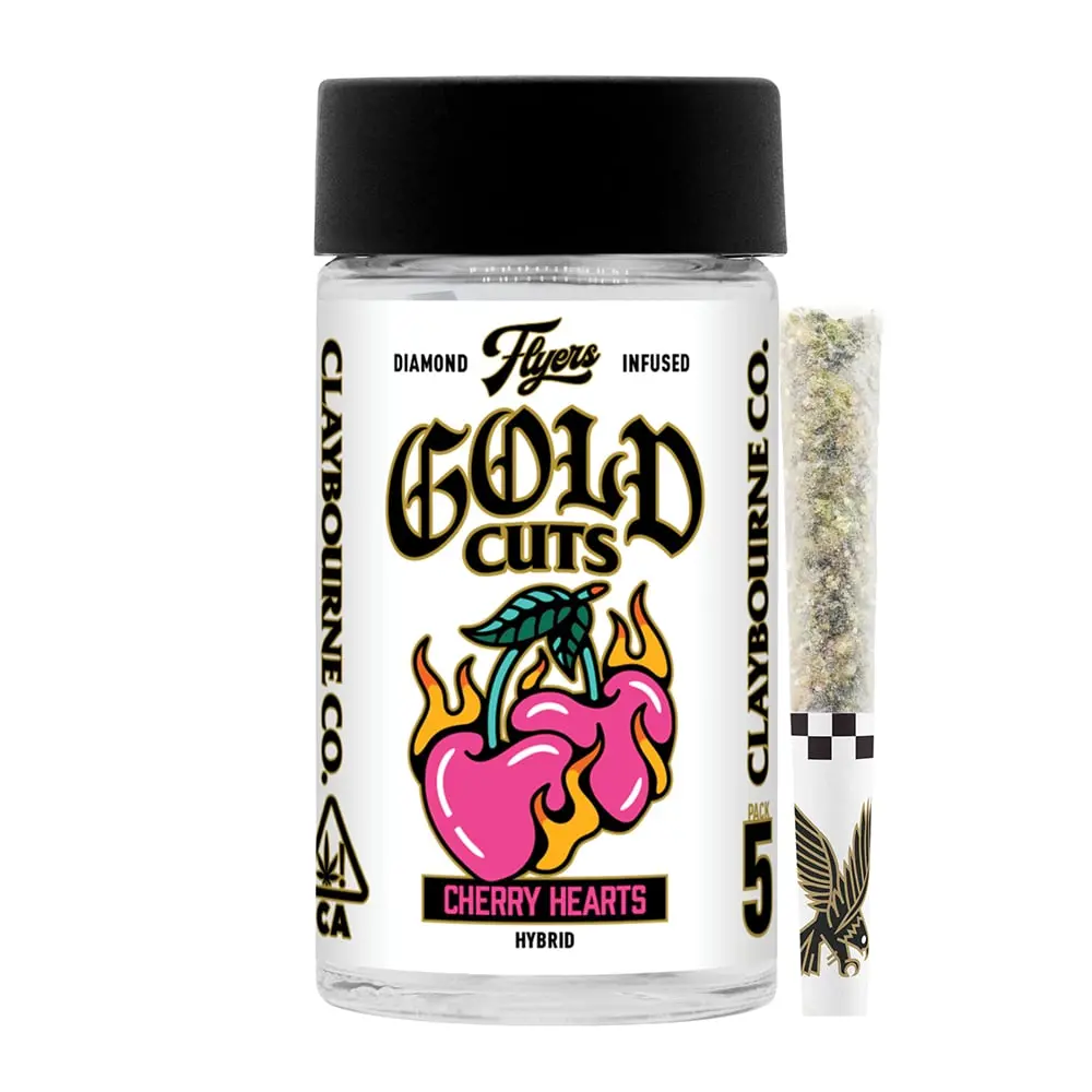 Claybourne – Cherry Hearts (2.5g) - Diamond Infused Flyers Pre-rolls