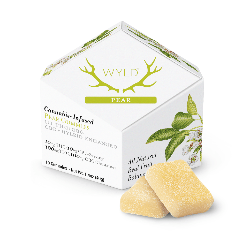 WYLD – Pear 1:1 CBG + Hybrid Enhanced Gummies | 100mg