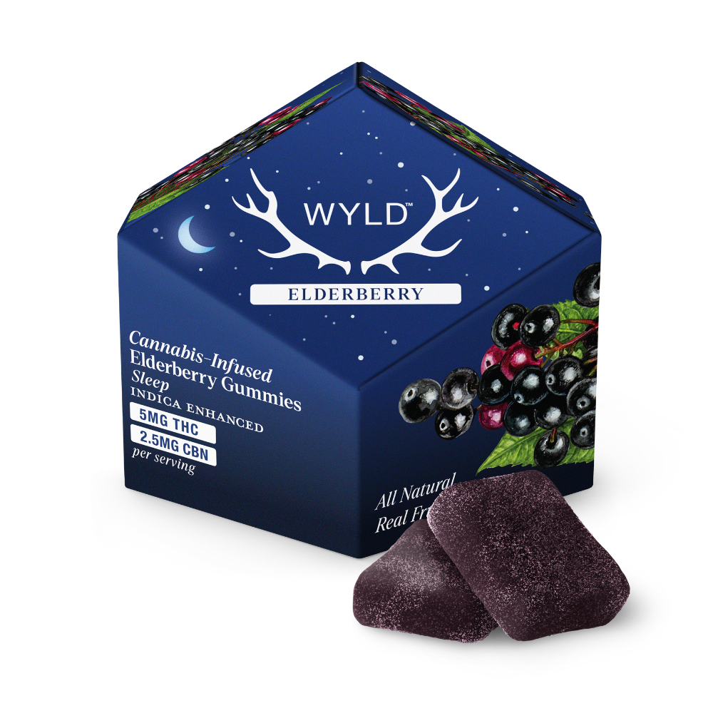 WYLD – Elderberry 2:1 CBN + Indica Enhanced Gummies | 100mg THC:50mg CBN