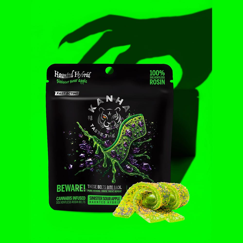 KANHA – Sinister Sour Apple Crunchy Belts - Hybrid [4pk] (100mg)
