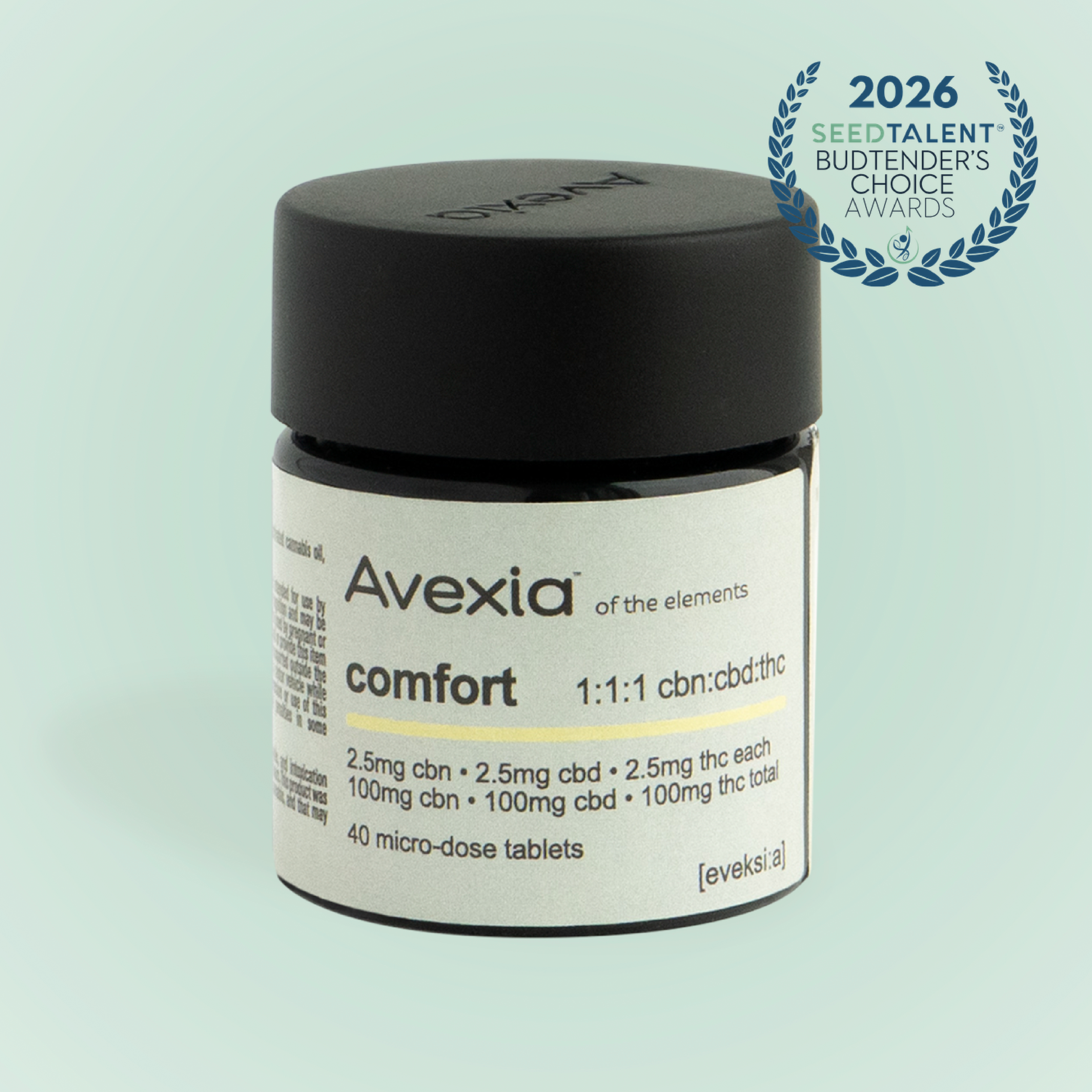 Avexia – Comfort 1:1:1 CBN:CBD:THC [40pk] (100mg CBN/100mg CBD/100mg THC)